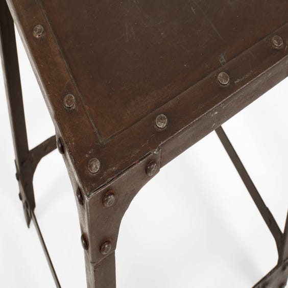 image of Industrial metal square top stool