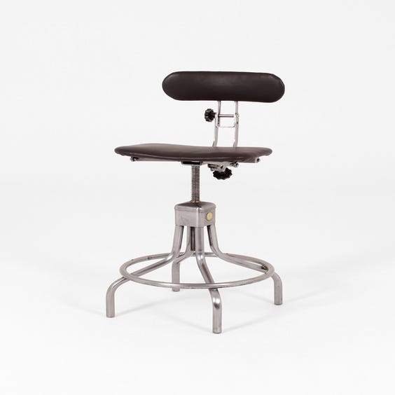 image of Industrial black vinyl machinist's stool