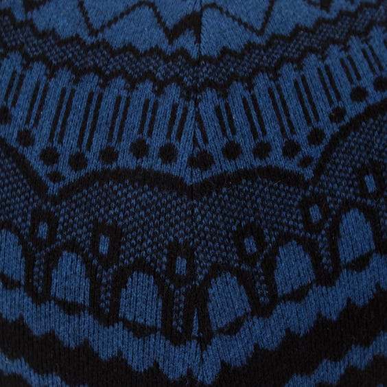 image of Indigo knitted wool pouffe