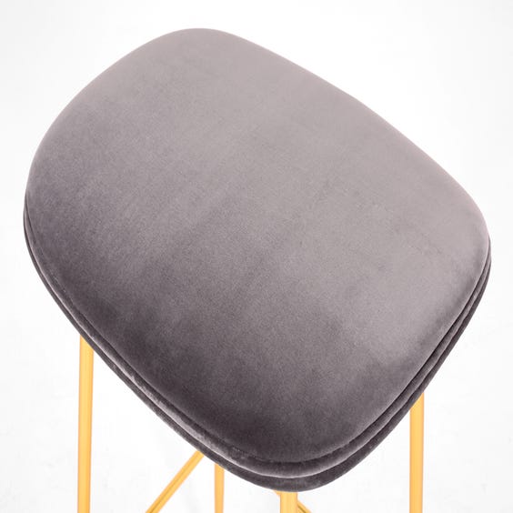 image of Beetle mauve grey velvet stool