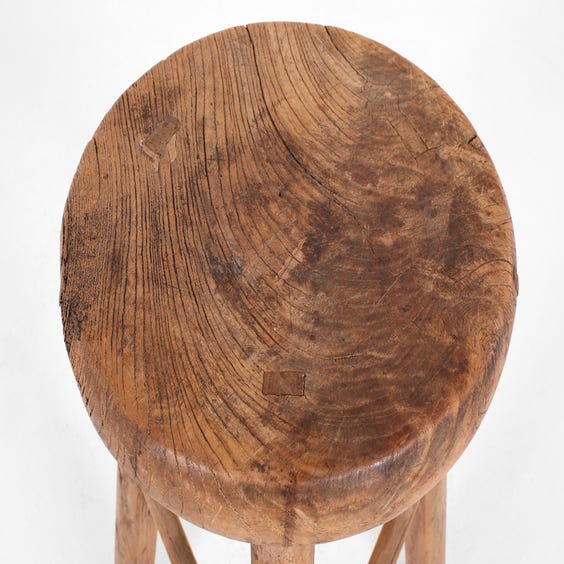 image of Rustic Chinese elm round stool