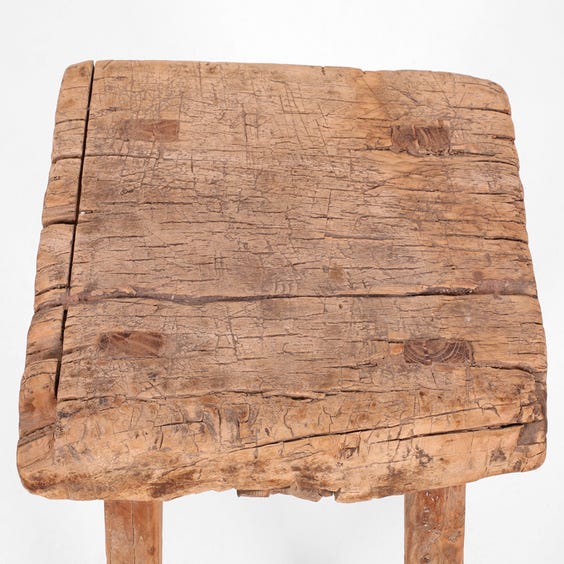 image of Rustic Chinese elm rectangular stool