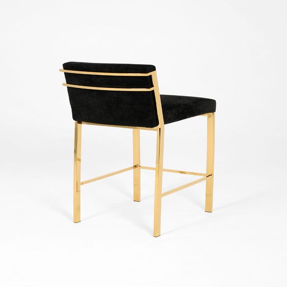 image of Black chenille bar stool