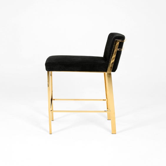 image of Black chenille bar stool