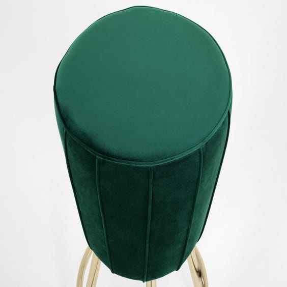 image of Emerald velvet swivel stool