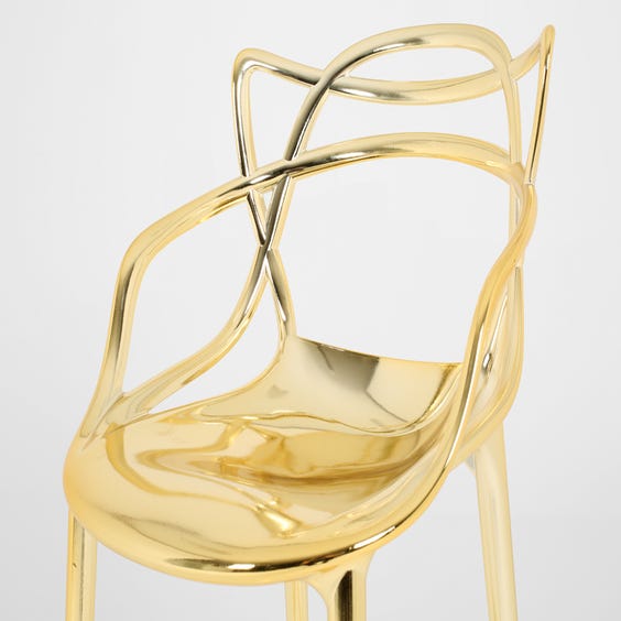 image of Gold moulded acrylic bar stool
