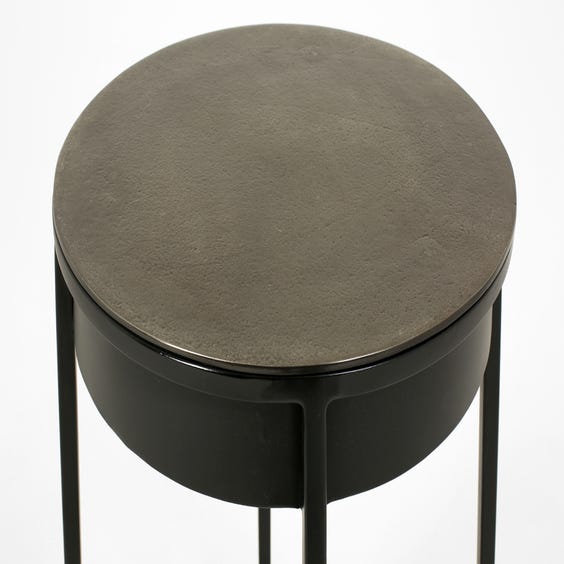 image of Modern black metal bar stool