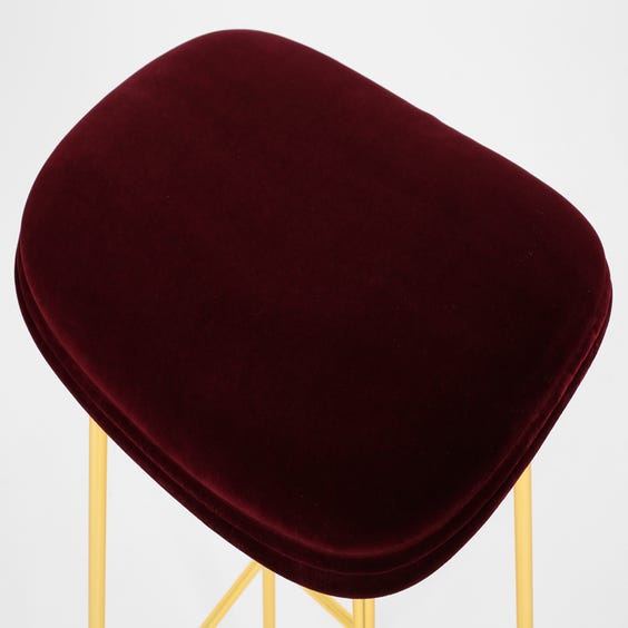 image of Beetle stool in plum velvet