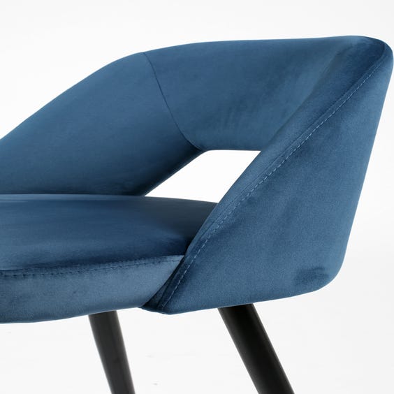 image of Cobalt blue velvet bar stool