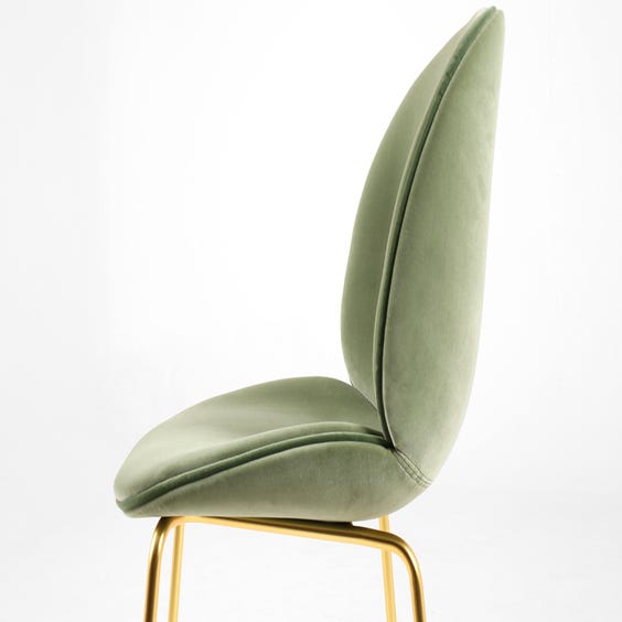 image of Pale green velvet high stool