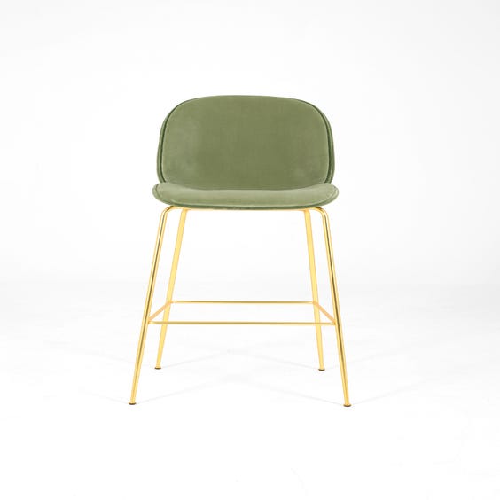image of Pale green velvet high stool