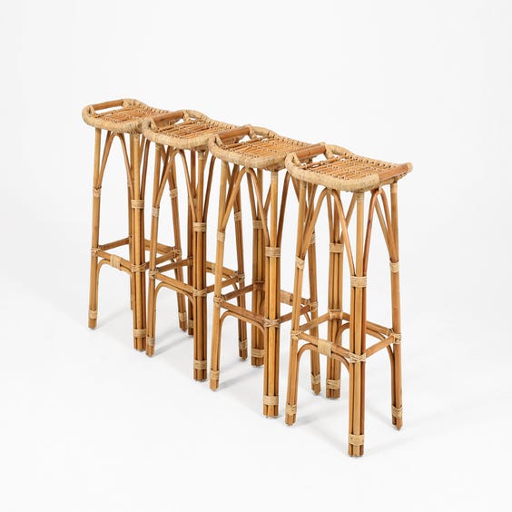 image of Danish rattan bar stool