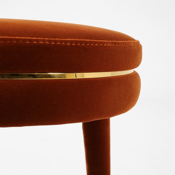 image of Rust velvet bar stool