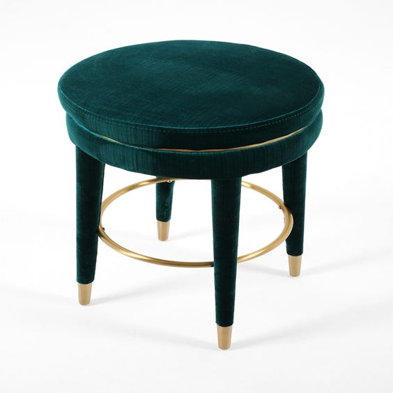 image of Peacock blue velvet bar stool