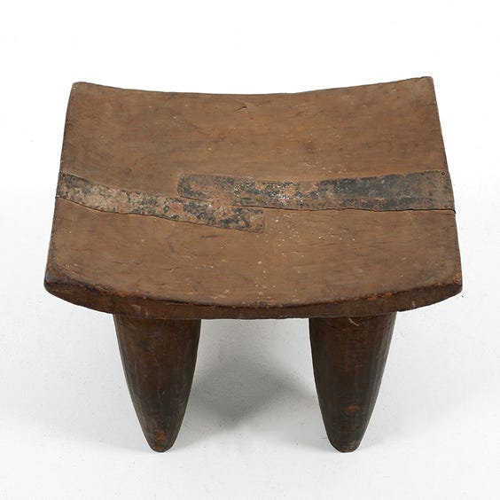 image of Wood and iron primitive stool