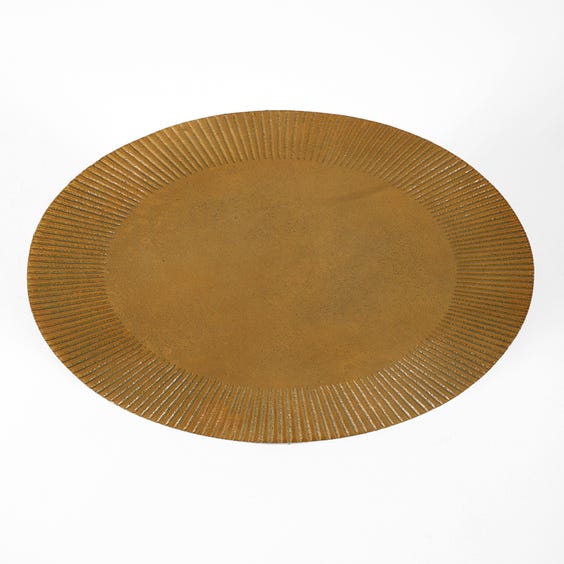 image of Modern aged brass dumbbell stool