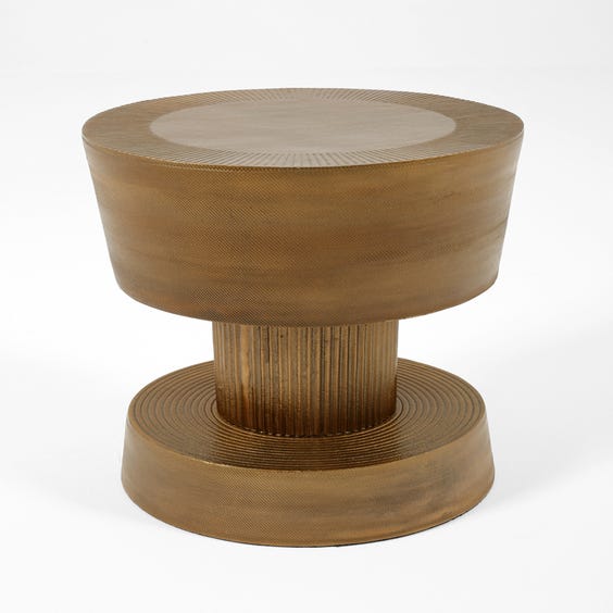 image of Modern aged brass dumbbell stool