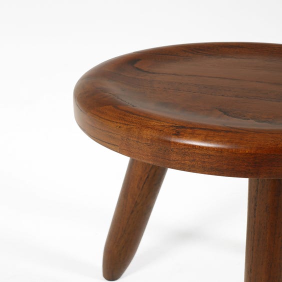 image of Solid dark wood milking stool