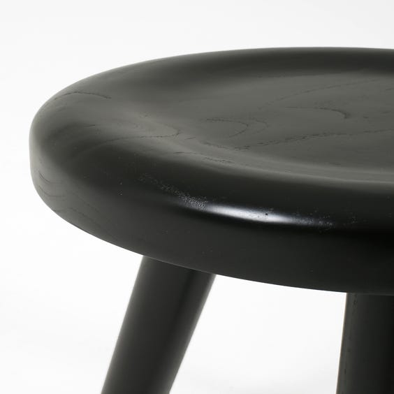 image of Ebonised solid wood milking stool