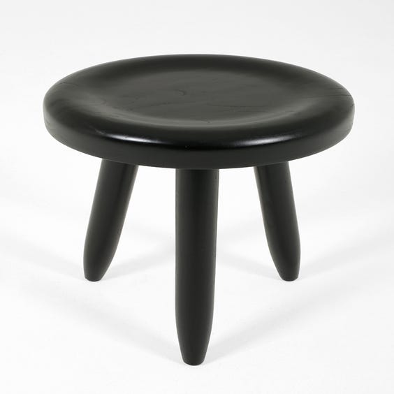 image of Ebonised solid wood milking stool