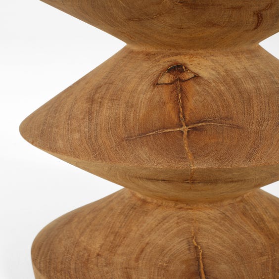 image of Solid carved wood totem stool 