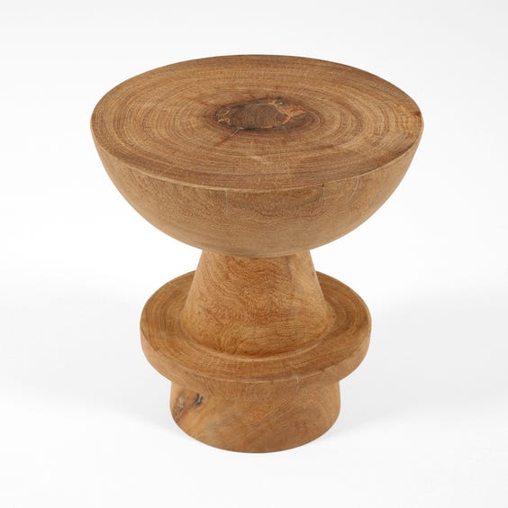 image of Solid carved wood bar stool