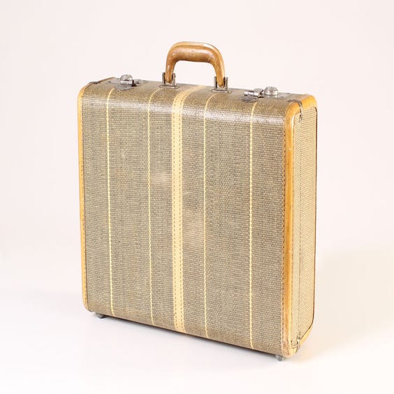 image of Vintage cane woven suitcase