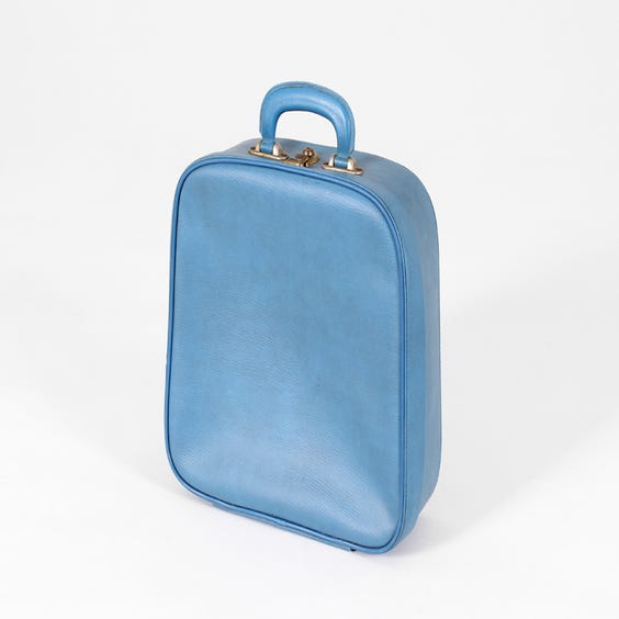 image of Small cornflower blue vanity suitcase