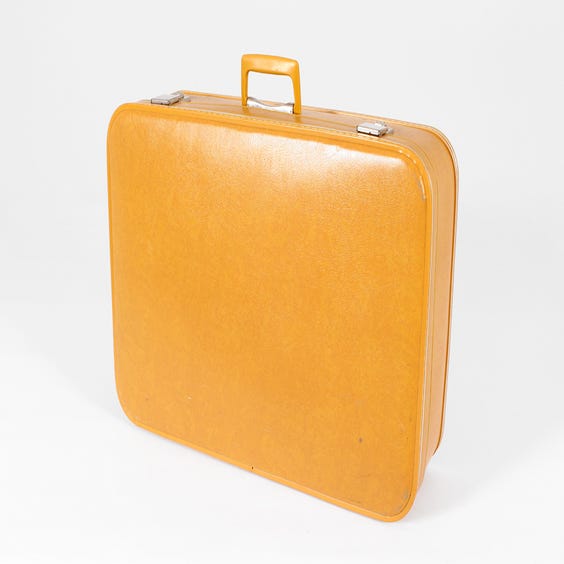 image of Medium vintage mustard vinyl suitcase