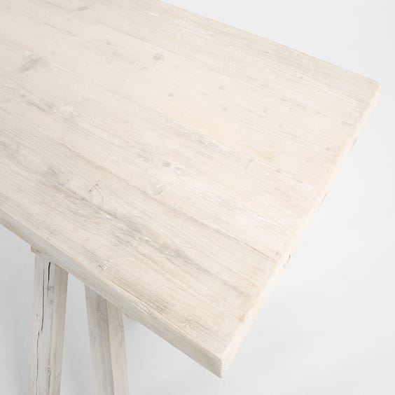 image of Rustic white washed trestle table
