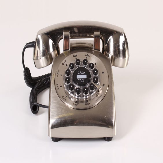 image of Brushed aluminium telephone