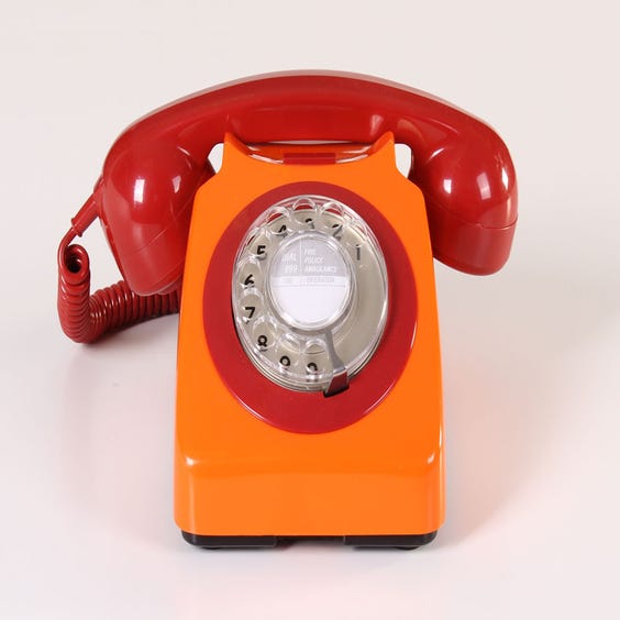 image of Retro orange telephone