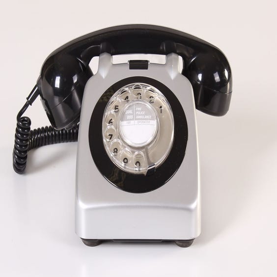 image of Retro silver telephone