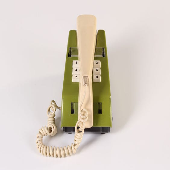 image of 1970s olive green telephone
