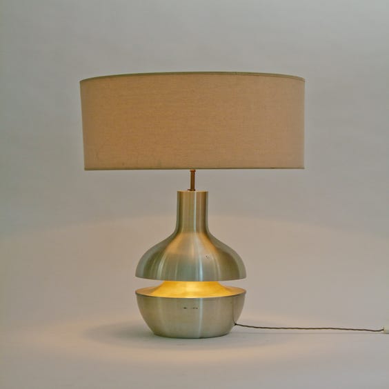 image of 1970s spun aluminium lamp