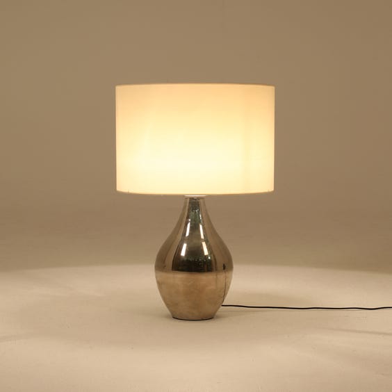 image of Shiny nickel teardrop lamp