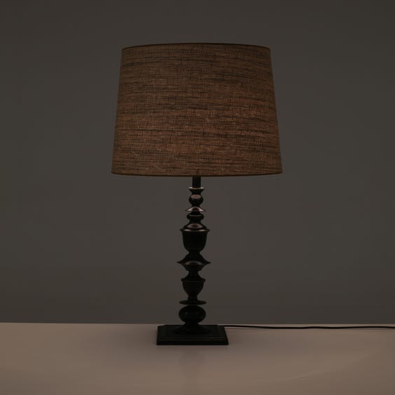 image of Tall aged black table lamp