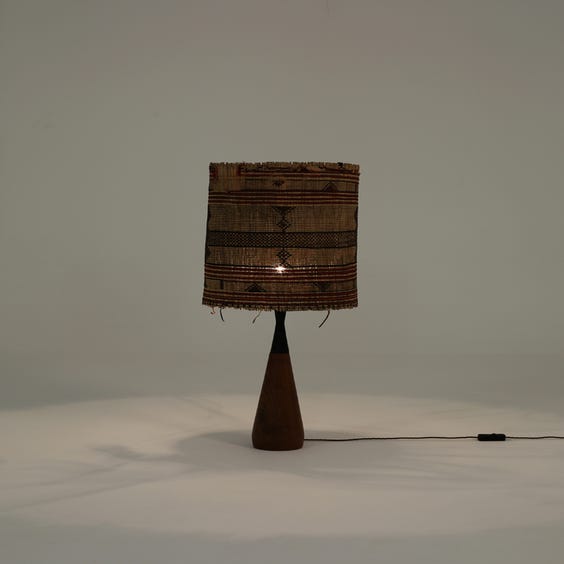 image of Teak teardrop table lamp