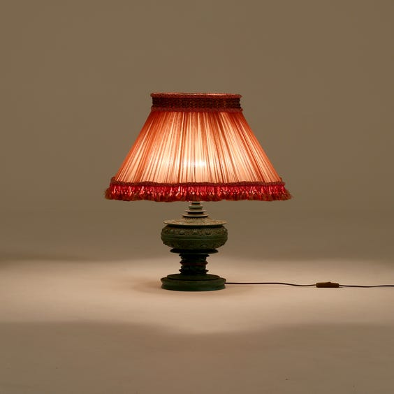 image of Verdigris patterned Chinese urn lamp