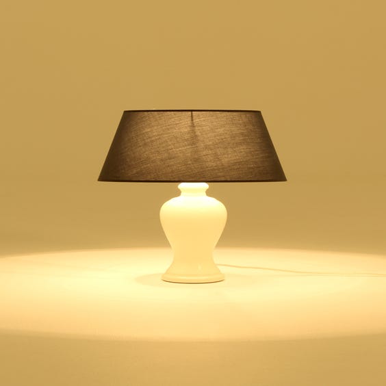 image of Cream ceramic simple urn table lamp