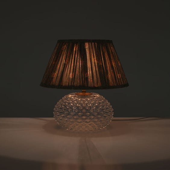 image of Clear bobbled glass table lamp