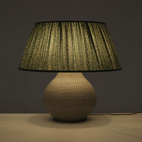 image of Tiled glazed bulbous table lamp