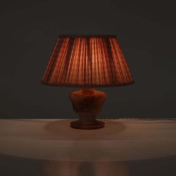image of Small peach onyx lamp
