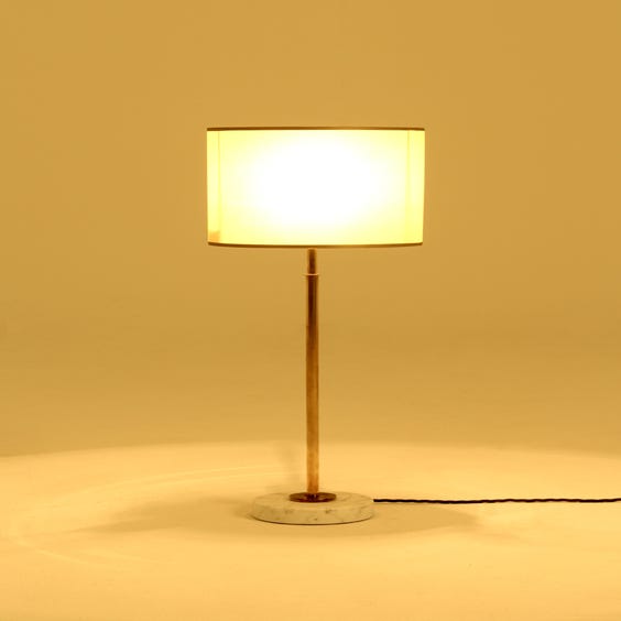 image of White marble and brass table lamp