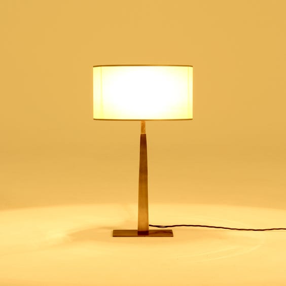 image of Brass narrow column table lamp