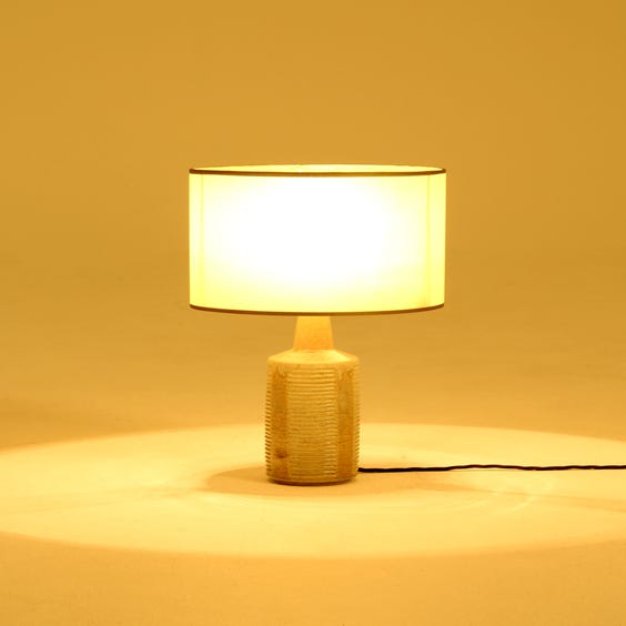 image of Vintage glazed ribbed table lamp