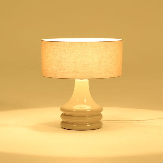 image of Putty ceramic ribbed table lamp