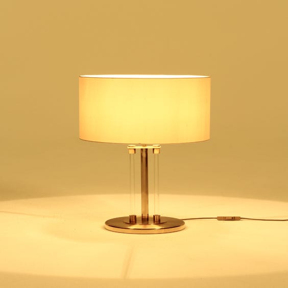 image of 1970s brass lucite column table lamp