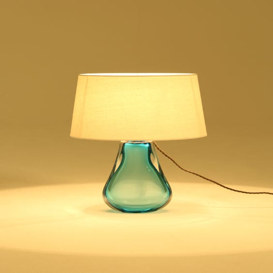 image of Electric blue glass table lamp