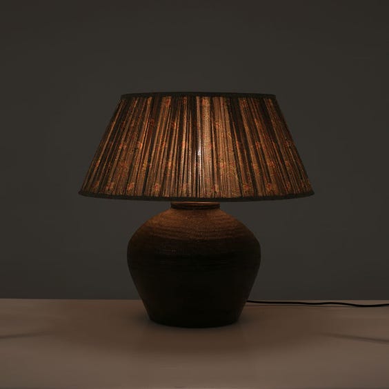 image of Olive stoneware bulbous table lamp